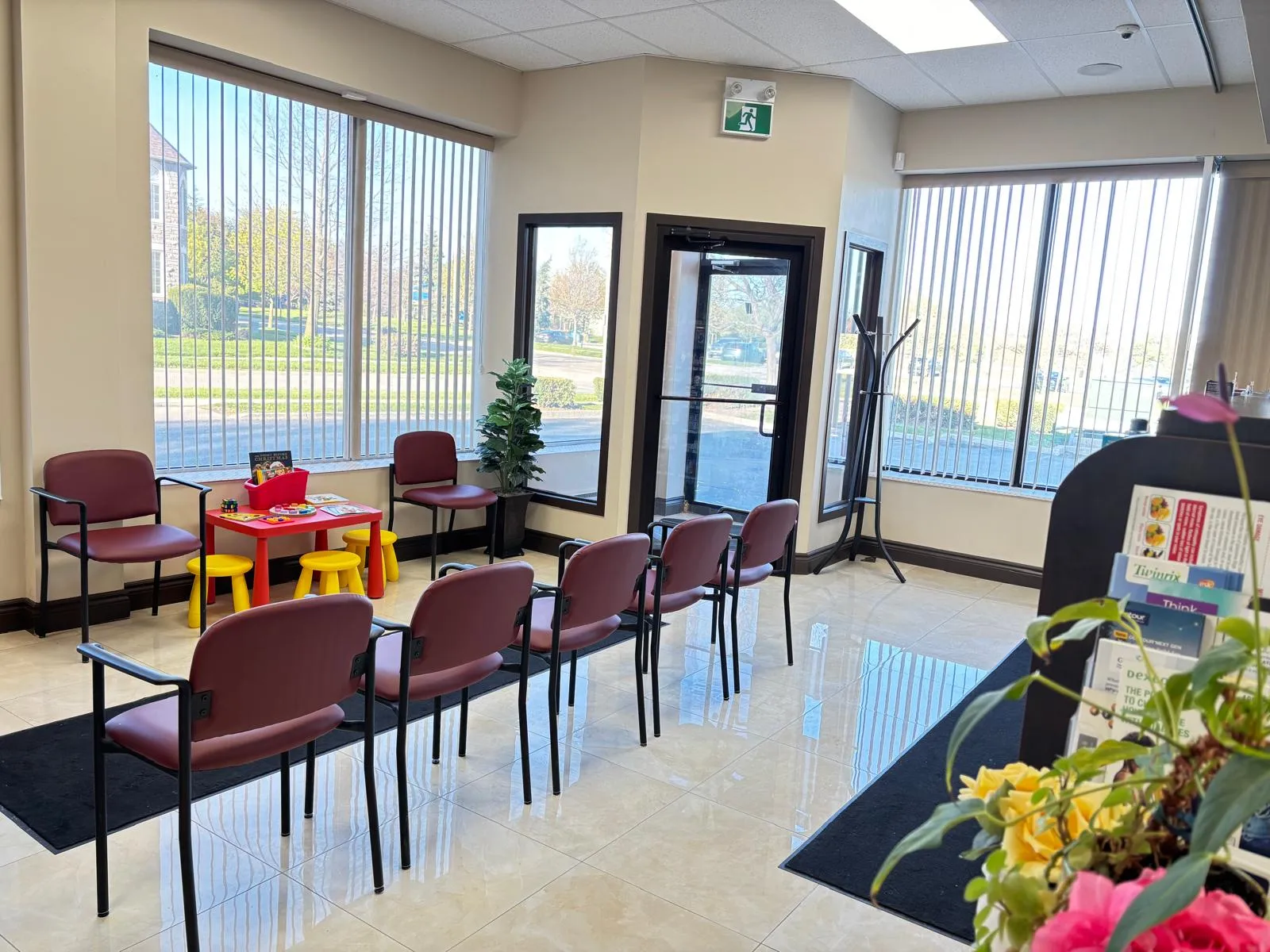 Clean modern waiting room